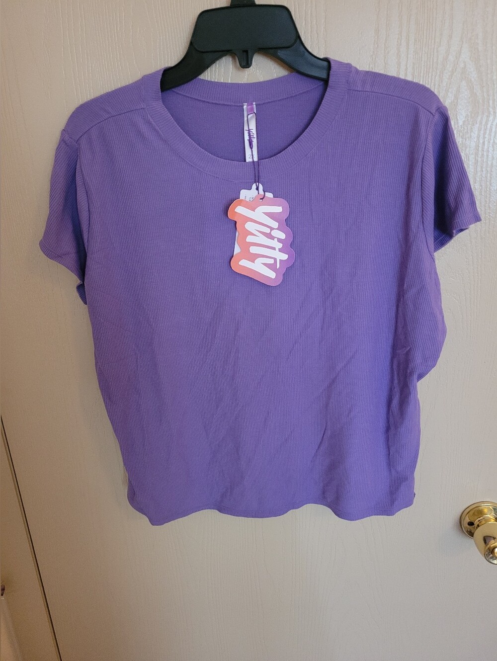 Yitty By Lizzo Soft Ribbed Crop Tee Womens Size 2XL French Lavender NWT